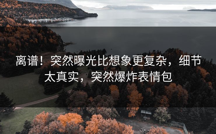 离谱！突然曝光比想象更复杂，细节太真实，突然爆炸表情包